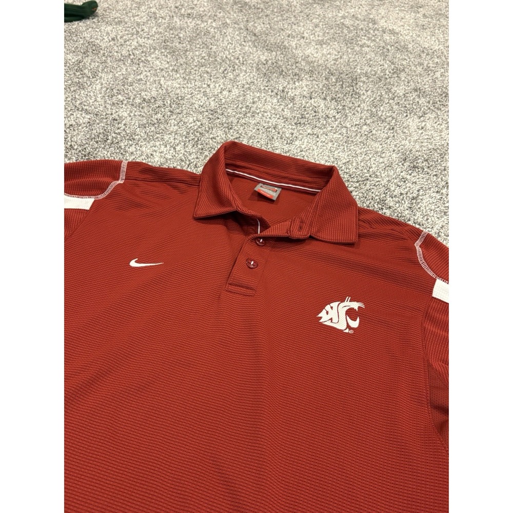 Nike Team Short Sleeve Size Large Washington State University Polo Men's Shirt